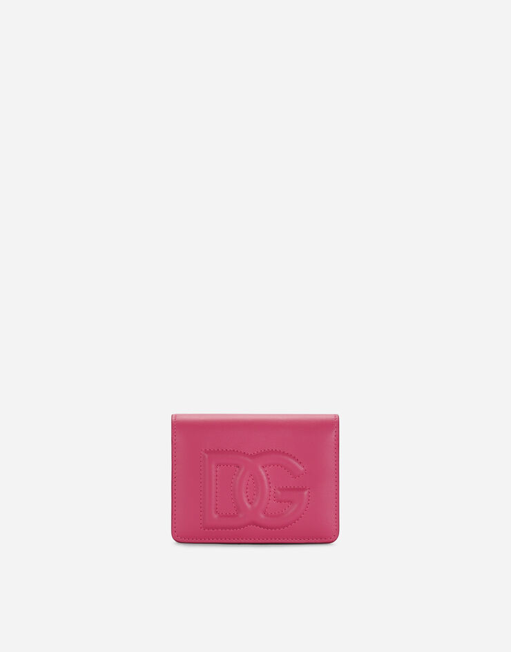 Dolce & Gabbana Calfskin wallet with DG logo Lilac BI1211AG081