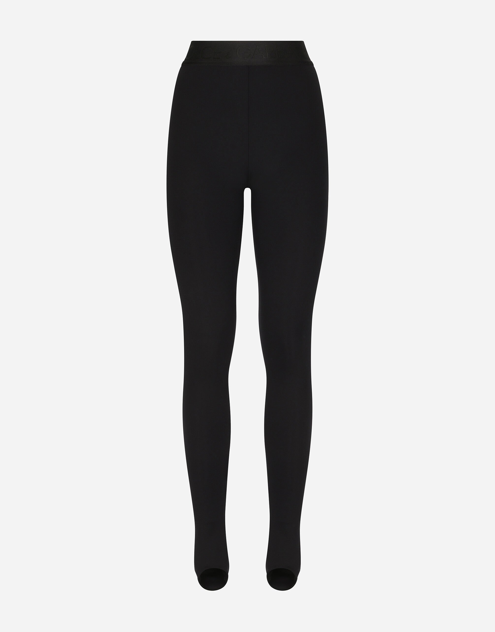 Dolce & Gabbana Technical jersey leggings with branded elastic Black FTBMPTFU21E