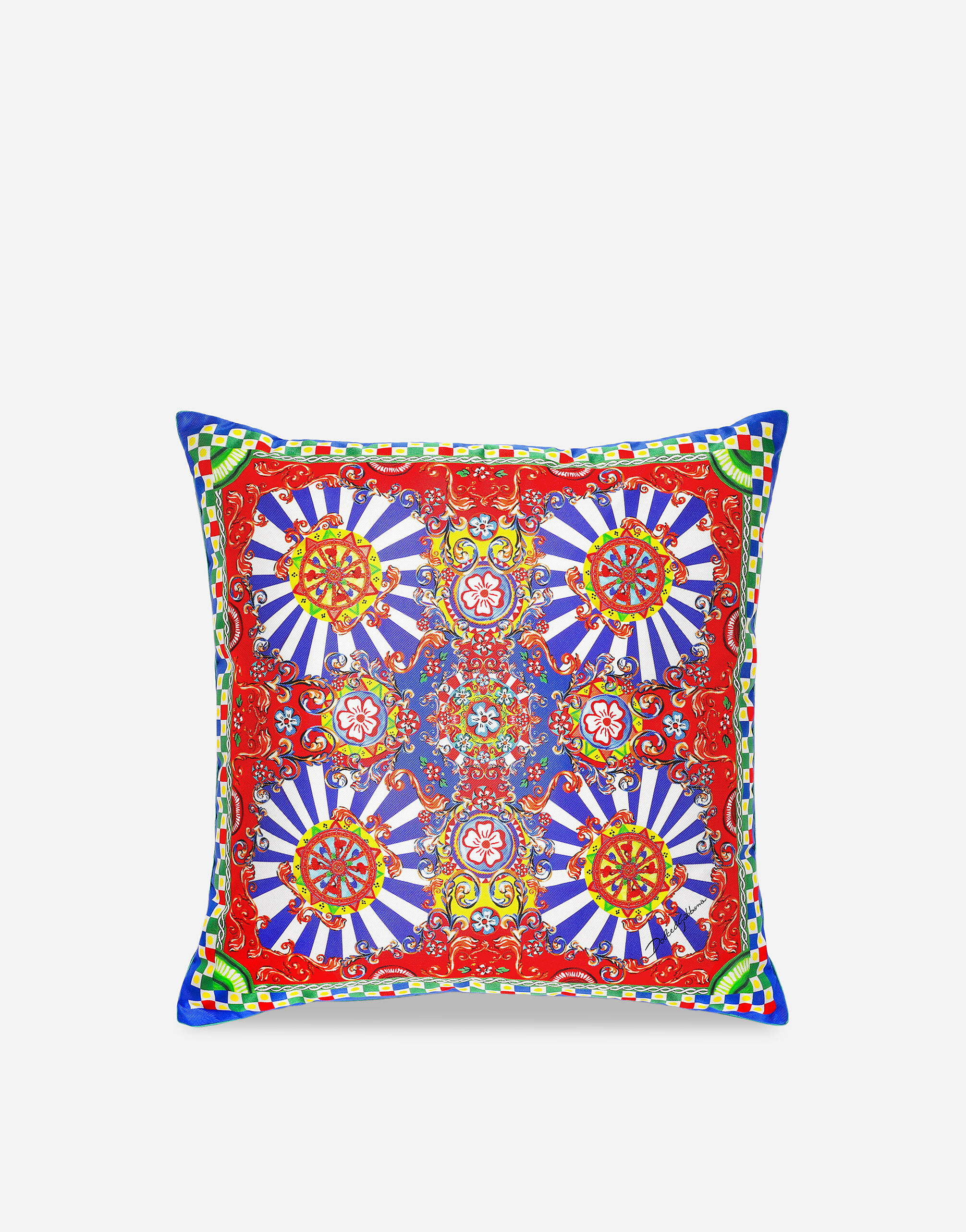 Silk Twill Cushion medium in Multicolor Dolce Gabbana