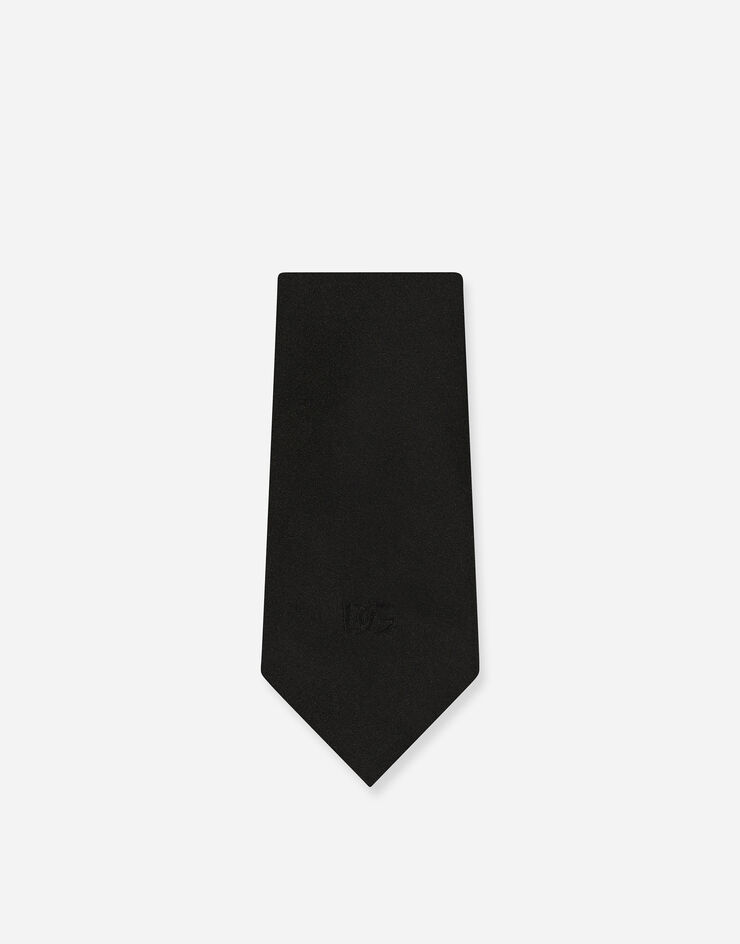 Dolce&Gabbana 6-cm silk blade tie with DG logo embroidery Black GT149EG0UBU