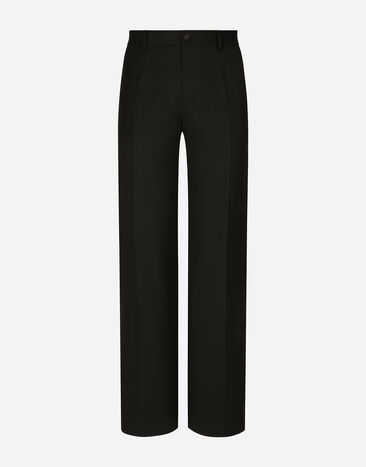 Dolce & Gabbana Stretch wool straight-leg pants Black G9AHFTGG065