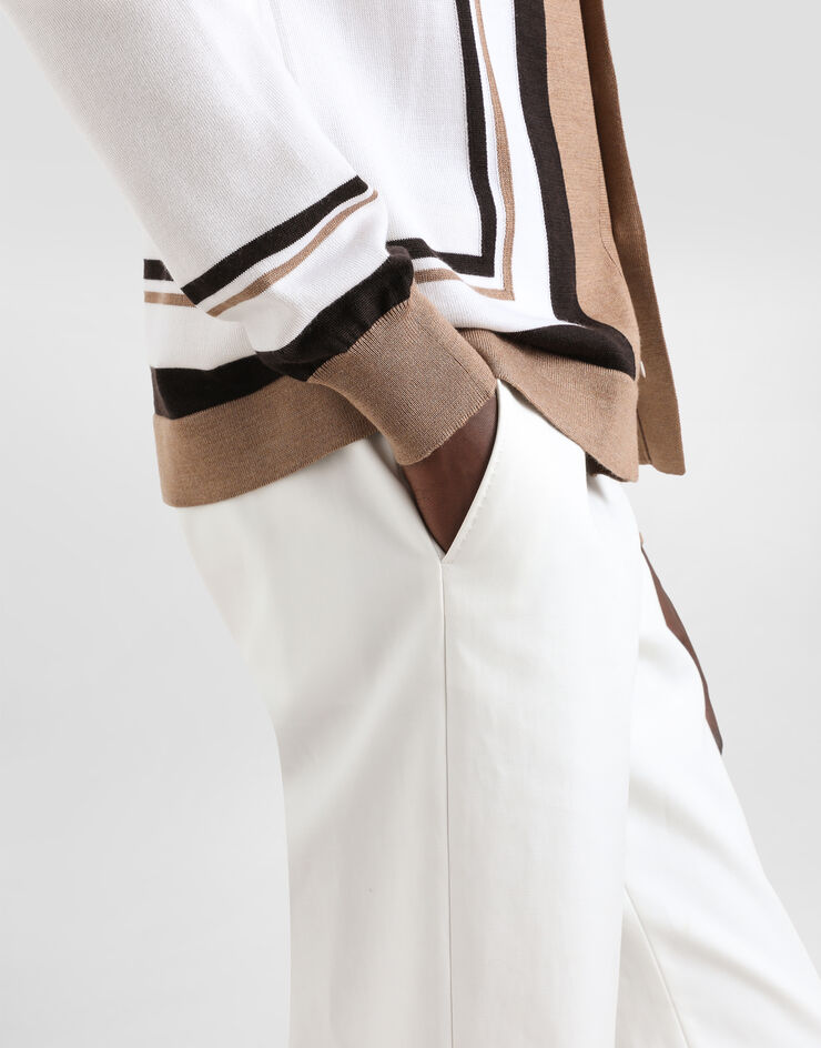 Dolce & Gabbana Wool cardigan with DG embroidery Beige GXV35ZJFMDU