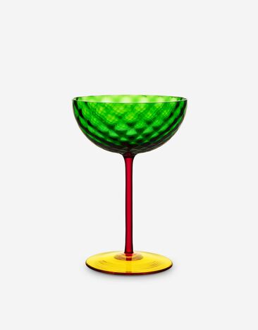 Dolce & Gabbana Champagne Glass in Murano Glass Multicolor TC0S02TCA01