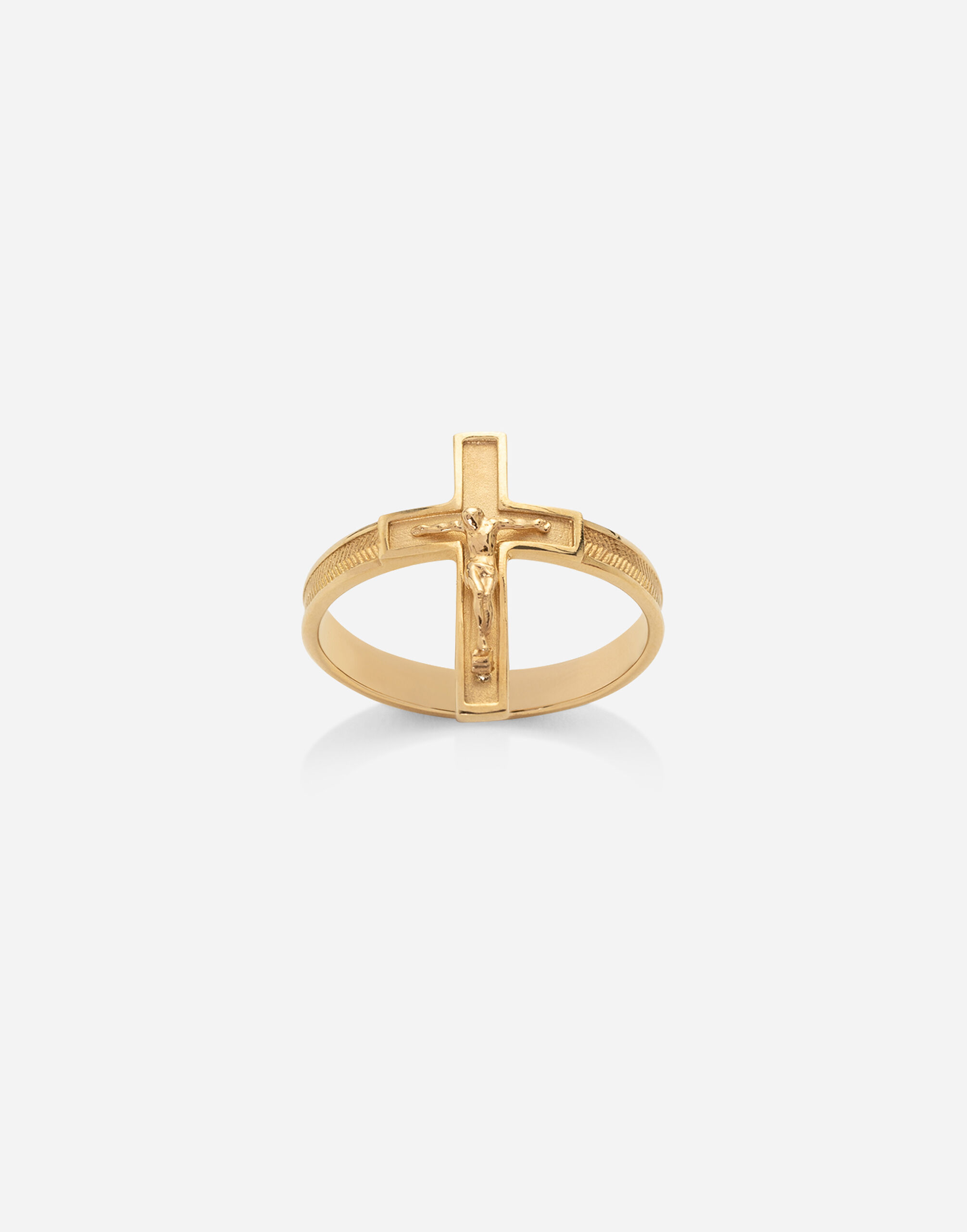 Dolce & Gabbana Sicily yellow gold ring with cross Gold WRLK1GWIE01