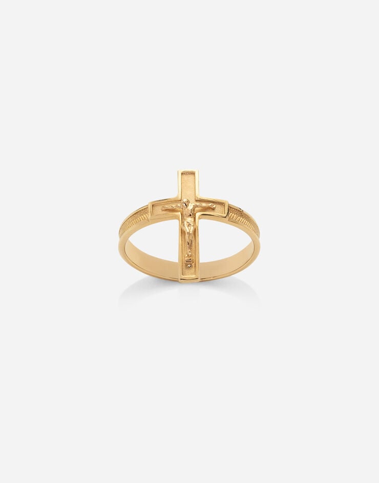 Dolce & Gabbana Sicily yellow gold ring with cross Gold WRLS4GWYE01