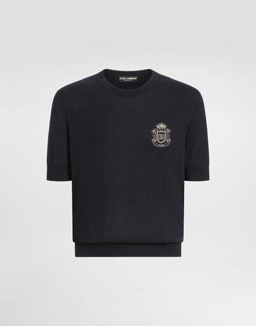 Dolce & Gabbana Smooth cotton pullover Dolce & Gabbana Smooth cotton pullover Blue GXX03ZJBCIU