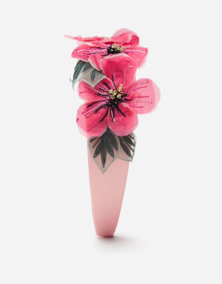 Dolce & Gabbana Headband with floral chiffon application Multicolor LB3L50G7WFV
