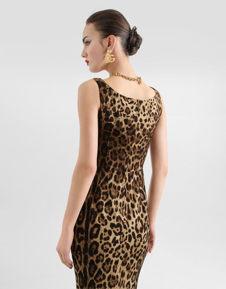 Dolce & Gabbana Leopard-print charmeuse dress Print F6F4ZTGDCLX