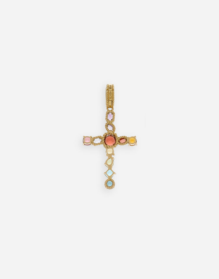 Dolce & Gabbana Rainbow charm in yellow gold 18kt with multicolor stones Gold WAQA8GWMIX1