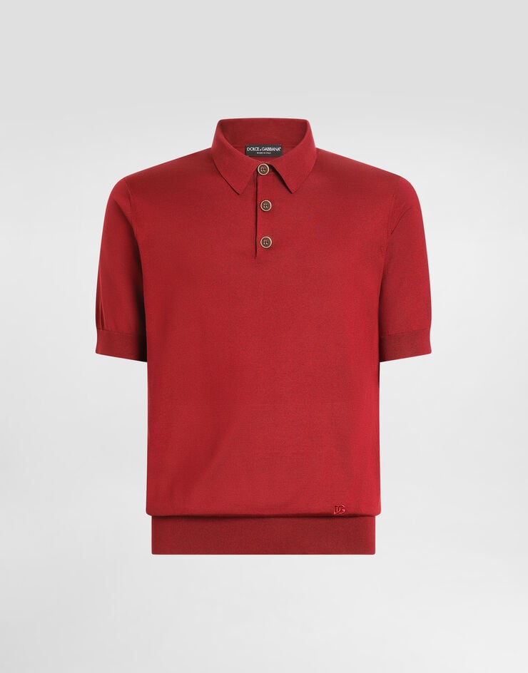 Dolce & Gabbana Polo shirt in smooth silk Dolce & Gabbana Polo shirt in smooth silk Bordeaux GXZ02ZJBSPK