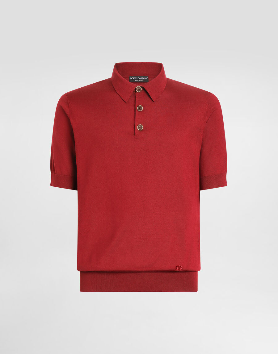 Polo shirt in smooth silk