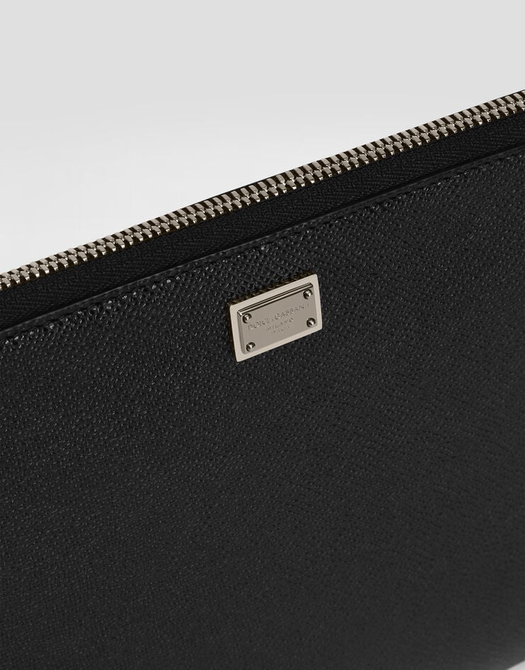 Dolce & Gabbana Alpine calfskin Sicily clutch bag Black BM2528BG662