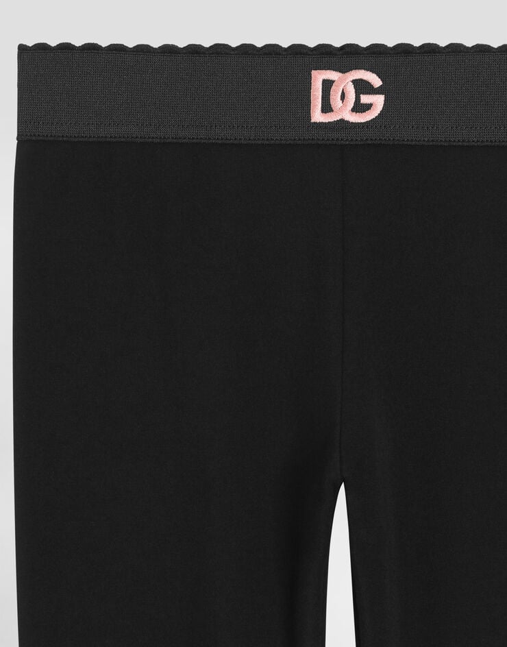 Dolce & Gabbana Interlock leggings with DG logo embroidery Black L5JPB8G7P1U
