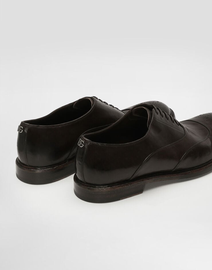 Dolce & Gabbana Schnürschuh aus gewaschenem Kalbsleder Brown A20206A0096