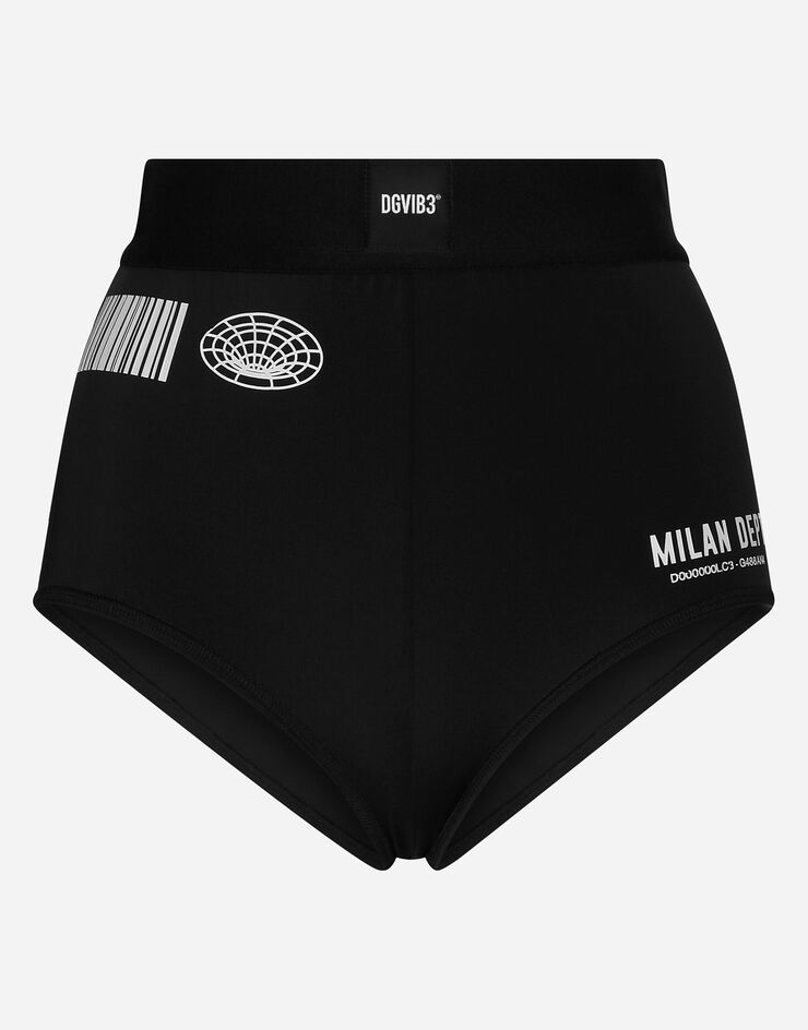 Dolce & Gabbana Spandex jersey high-waisted panties with elasticated band DGVIB3 черный FT002TG7K6W