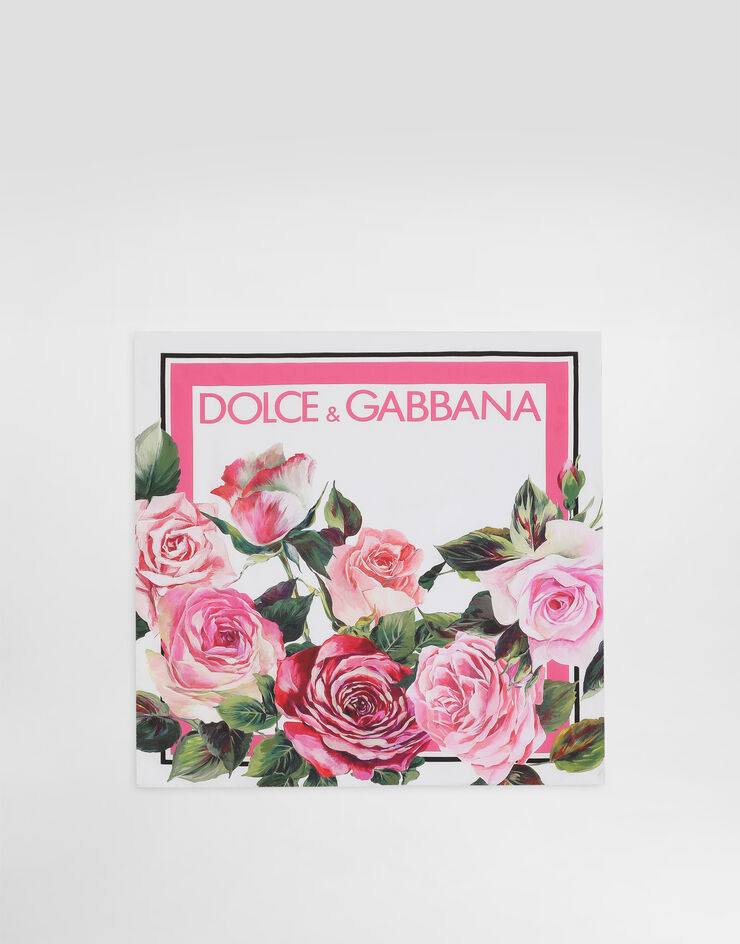 Dolce & Gabbana Rose-print silk twill foulard (50x50) Print FN093RGDCUH