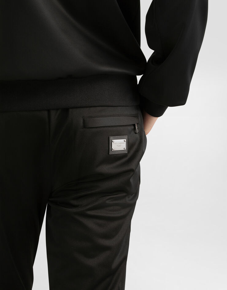 Dolce&Gabbana Jogginghose aus Jersey mit Logoplakette Schwarz GVXQHTG7F2G