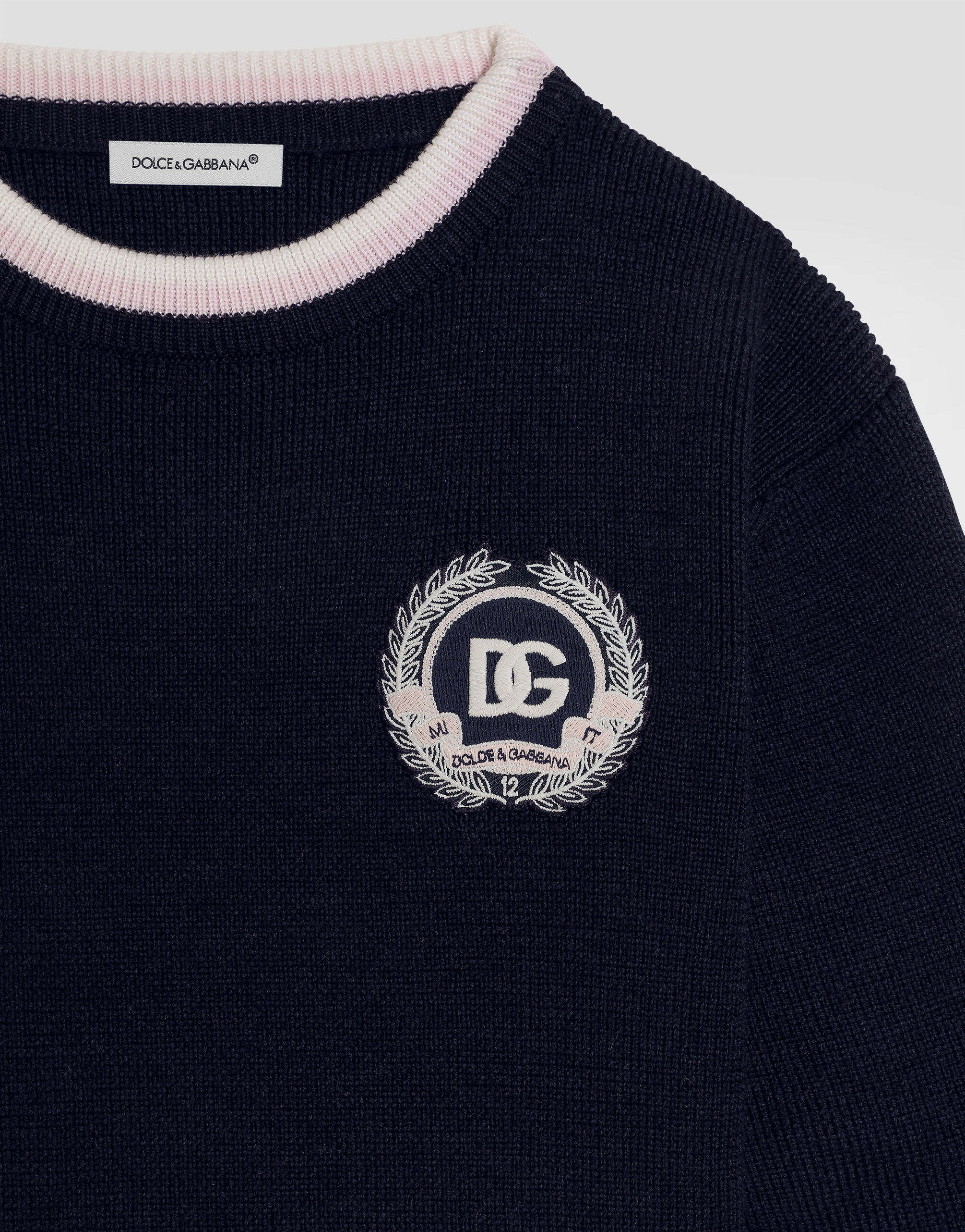 Solid knit sweater in Blue for Girls | Dolce&Gabbana® US