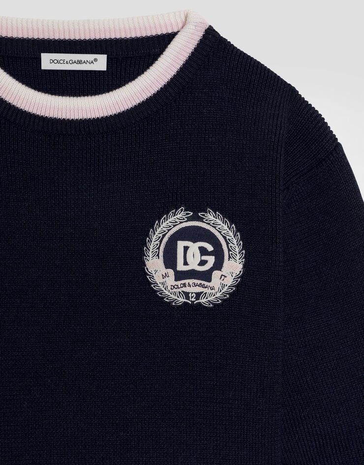 Dolce & Gabbana Solid knit sweater Blue L5KWK5JDVB7