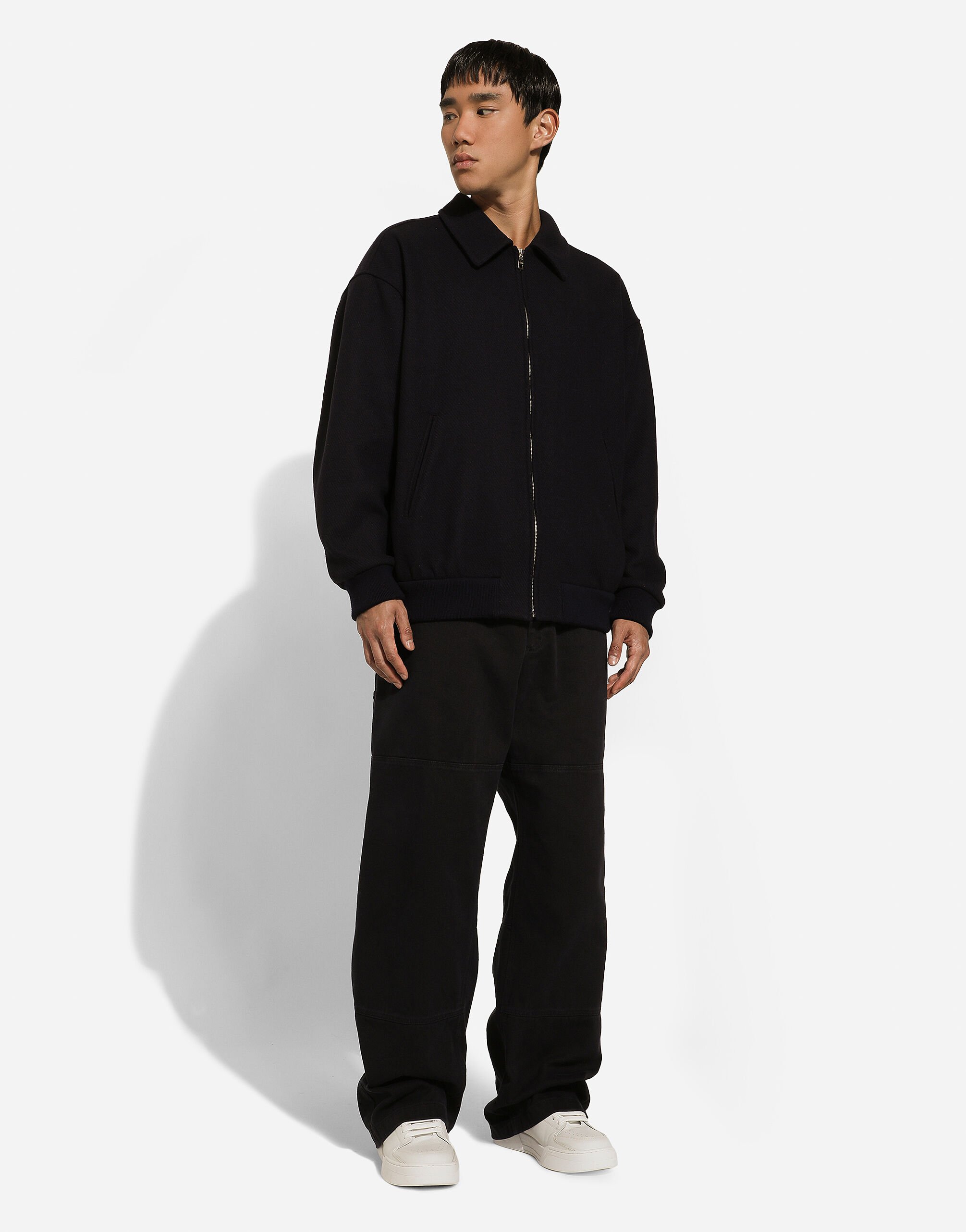 Wool-blend bomber jacket in Blue for Men | Dolce&Gabbana® US