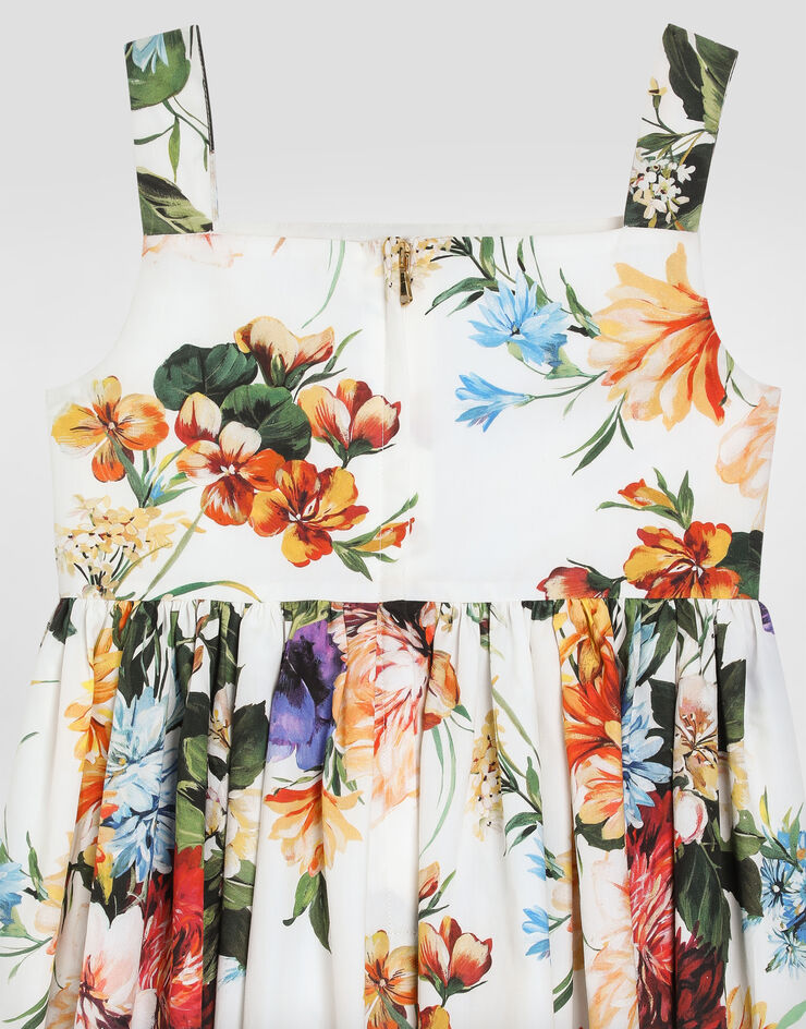 Dolce & Gabbana Kleid aus Popeline mit Blumenprint Drucken L54DH8HS5TV