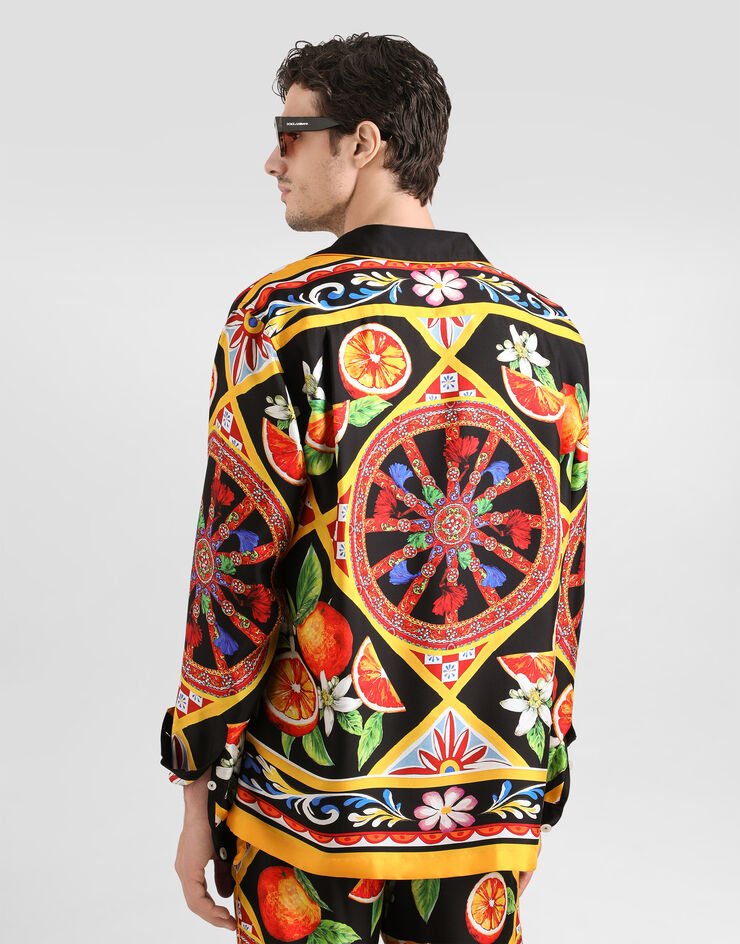 Dolce & Gabbana Carretto-print silk twill shirt Multicolor G5IF1THI14M