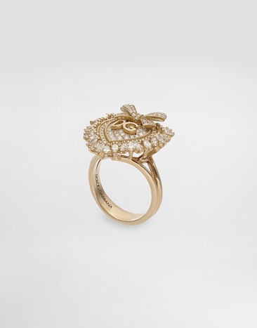 Dolce & Gabbana Devotion Ring 18kt yellow gold and diamonds Gold WRND1KWYEDW