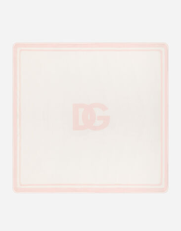 Dolce & Gabbana Jersey blanket with DG logo print White LN5H60G7O7H