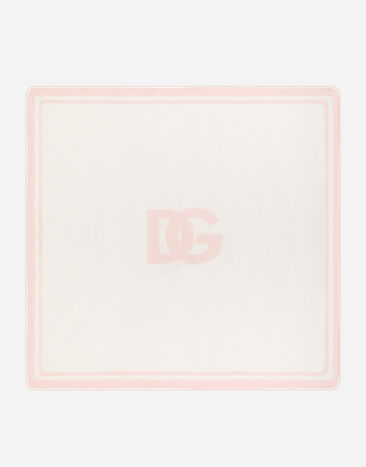 Dolce & Gabbana Jersey blanket with DG logo print Beige LNJAD8G7L5F