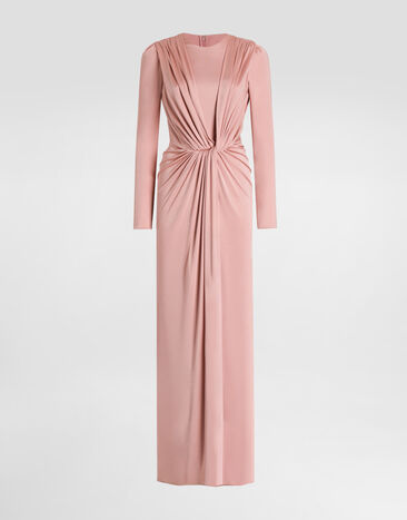 Dolce & Gabbana Viscose jersey long dress Pink F610ITFUIBL