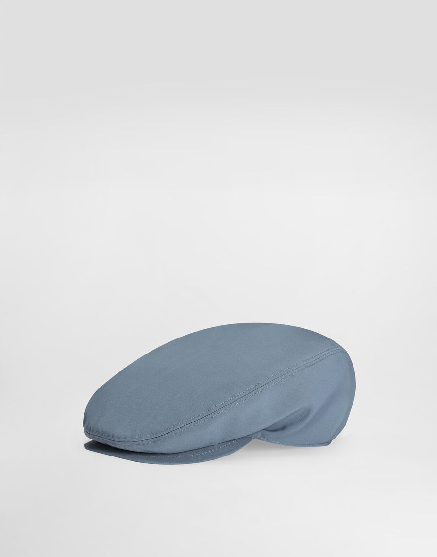 Wool poplin flat cap