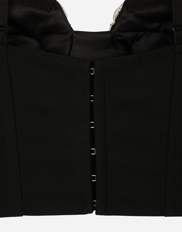 Dolce & Gabbana Corset top with rhinestone embellishment Plateado F75T3ZGDBUO