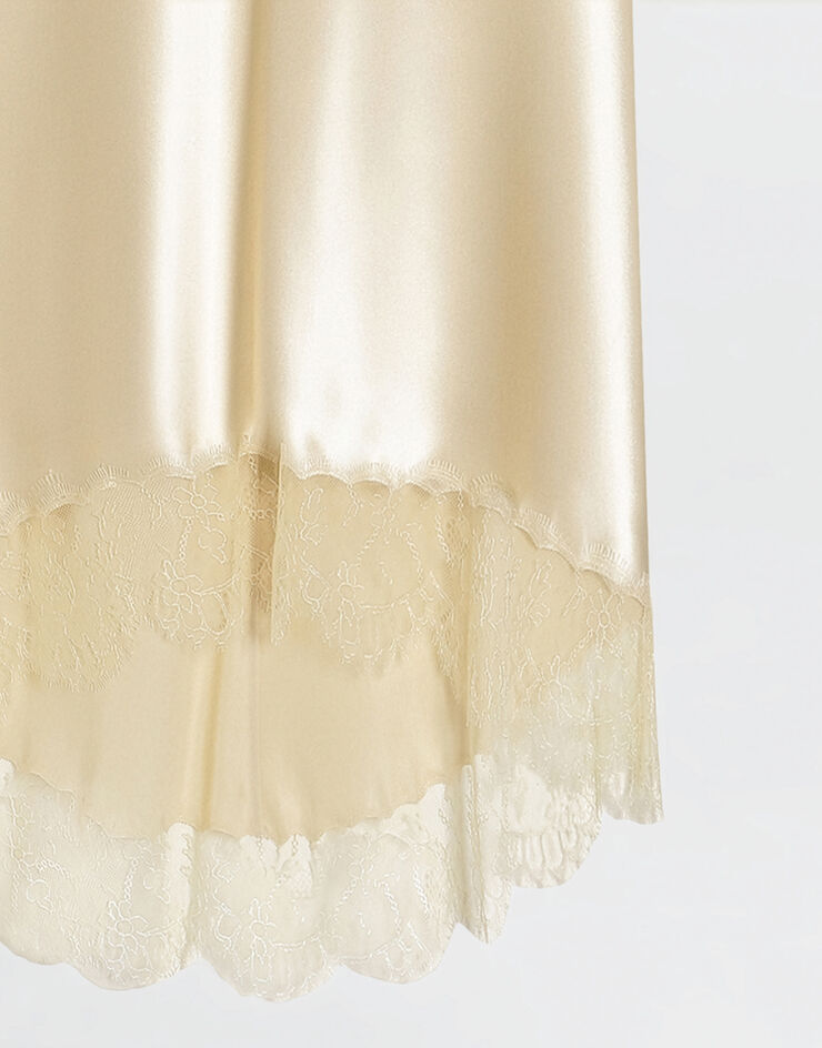 Dolce & Gabbana Silk satin skirt Beige F4DD1TFU1AU