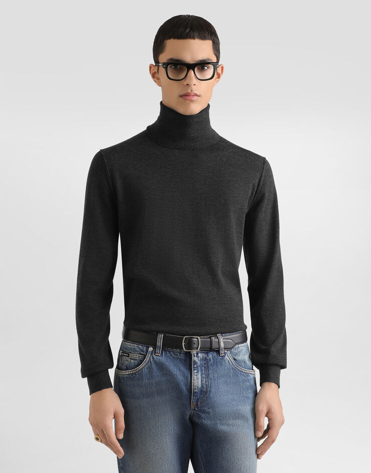 Dolce & Gabbana Jersey de cuello alto de cachemira Gris GXW05TJBW05
