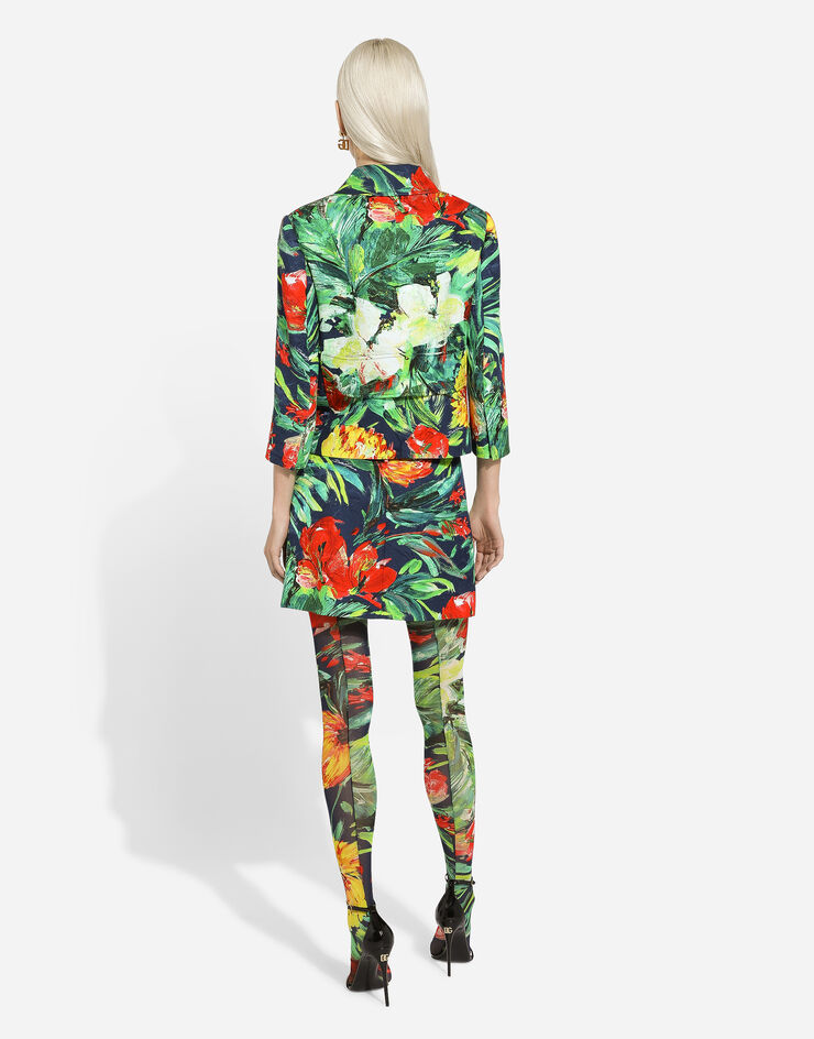 Dolce & Gabbana Мини-юбка из парчи с принтом Bloom принт F4CSQTFSTBI