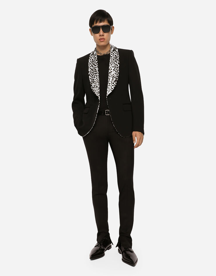 Dolce & Gabbana Chaqueta Sicilia de esmoquin en lana elástica con botonadura sencilla Negro G2RS1ZFUBE7