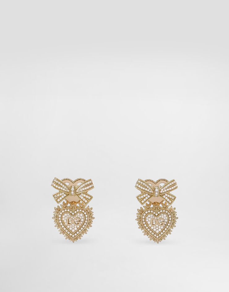 Dolce & Gabbana Ohrringe Devotion aus Gelbgold 18 kt mit Diamanten Gold WEND4GWYEDI