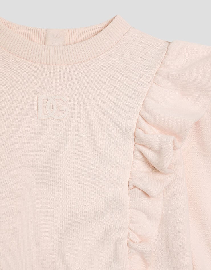Dolce & Gabbana Fleece sweatshirt with lasered DG logo Pink L2JWCEG7PID