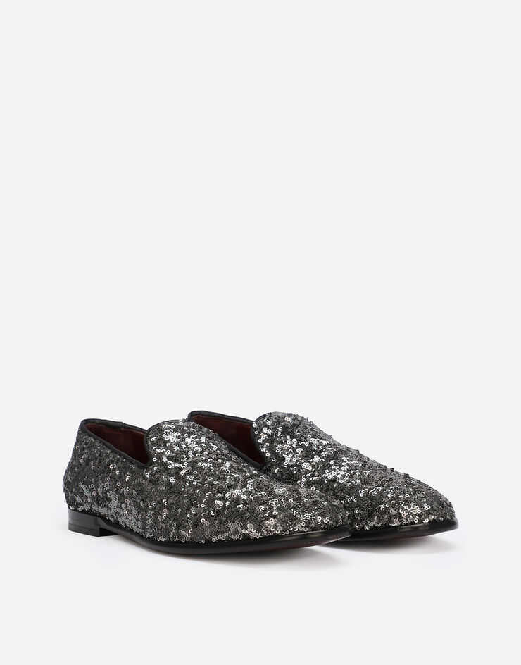 Dolce & Gabbana Sequined slippers Grey A50396AN308