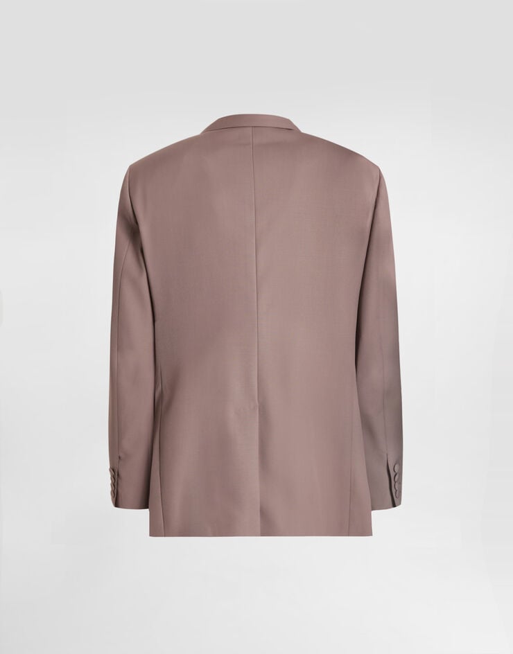 Dolce & Gabbana Single-breasted wool poplin jacket Brown G2NW0THU2BN