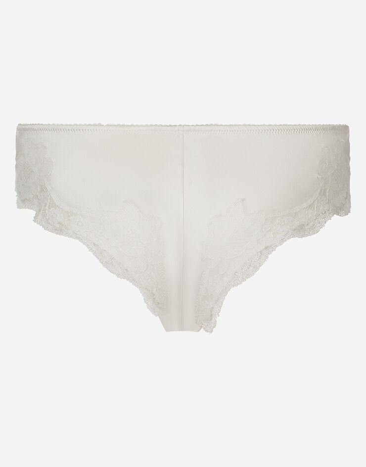 Dolce & Gabbana Slip in raso con pizzo Bianco O2A02TONO13