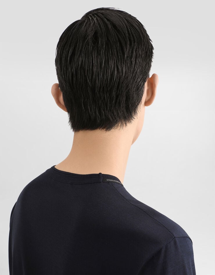 Dolce & Gabbana Silk jersey t-shirt Blue G8ST1TG7P0F