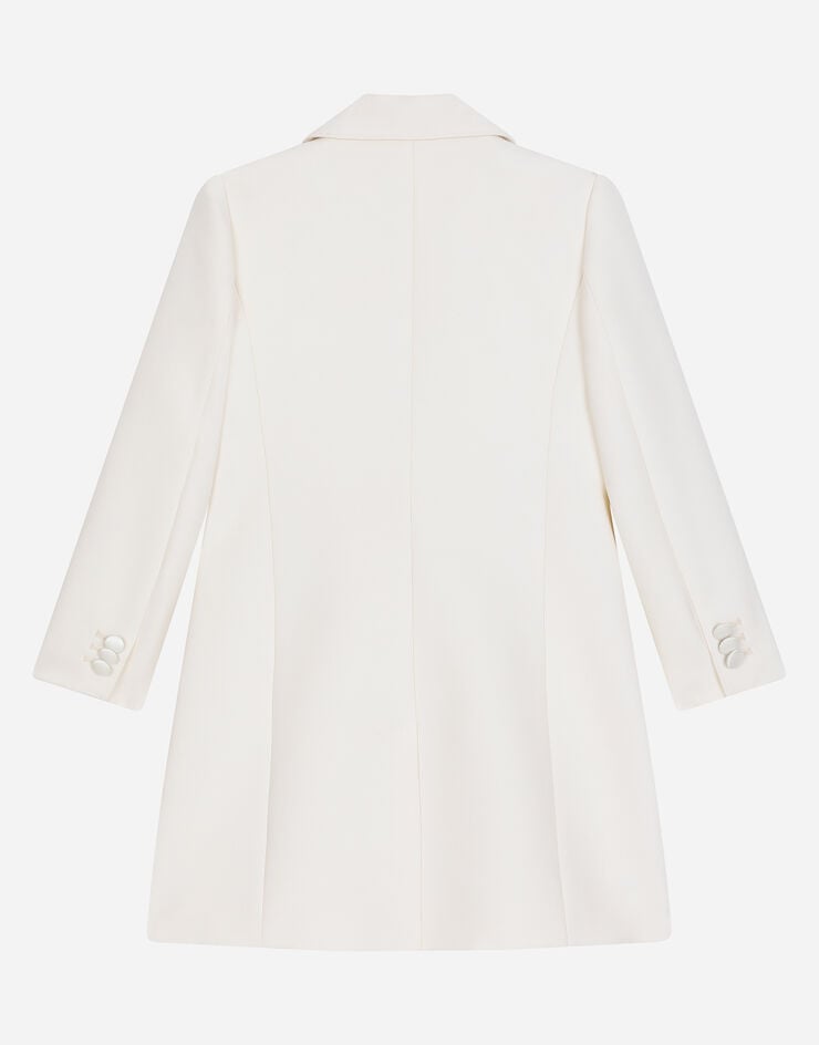 Dolce&Gabbana Zweireihiger Mantel aus Cady Weiss L54C48HUMTB