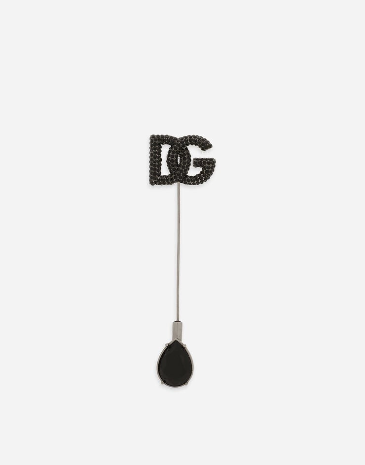 Dolce & Gabbana Broche logo DG avec strass Noir WPQ1X1W1111