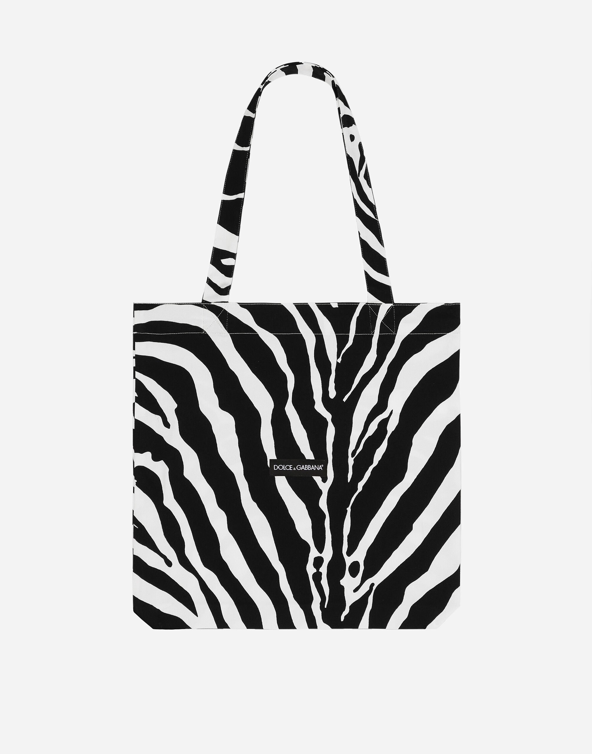 Dolce & Gabbana Zebra-printed canvas shopper Print F6ZY1TFS6OB