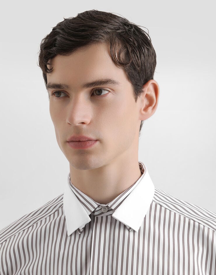 Dolce & Gabbana Camisa Martini de popelina a rayas Multicolor G5NQ0ZFR5ZP