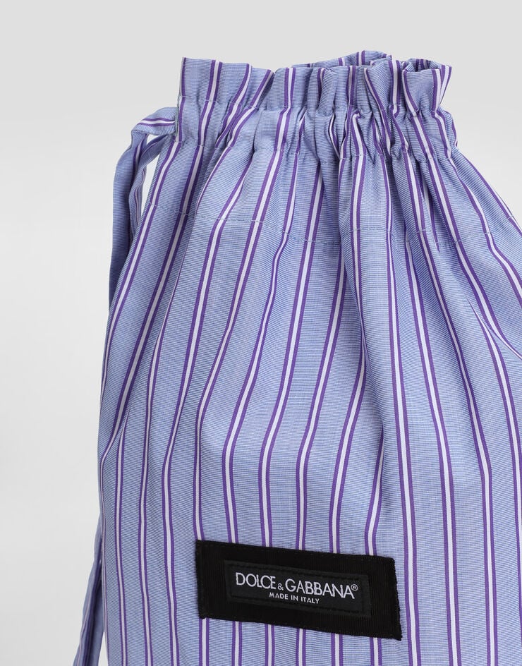 Dolce & Gabbana Striped poplin and leather crossbody bag Multicolor BM2503A0390