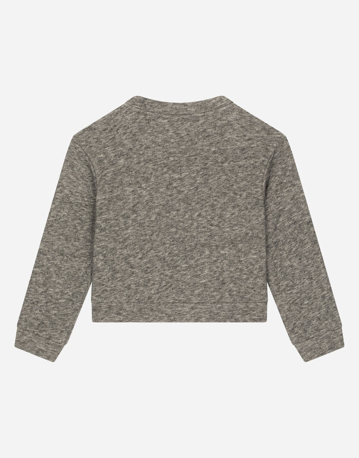 DolceGabbanaSpa Jersey round-neck sweatshirt with embroidery and patch Grey L4JWIOG7KFS