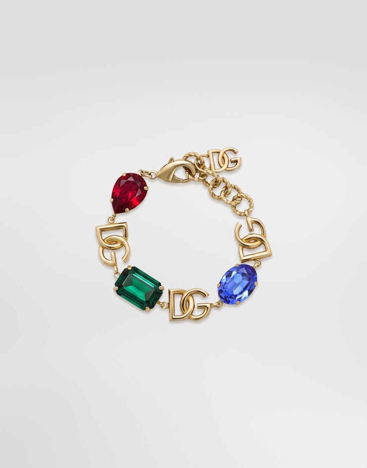 Dolce&Gabbana سوار بشعار DG وأحجار راين متعددة الألوان Dolce&Gabbana سوار بشعار DG وأحجار راين متعددة الألوان متعدد الألوان WBP6S2W1111