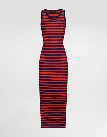 Dolce & Gabbana Ribbedbed viscose tank top dress Multicolor FXS48ZJAIRR